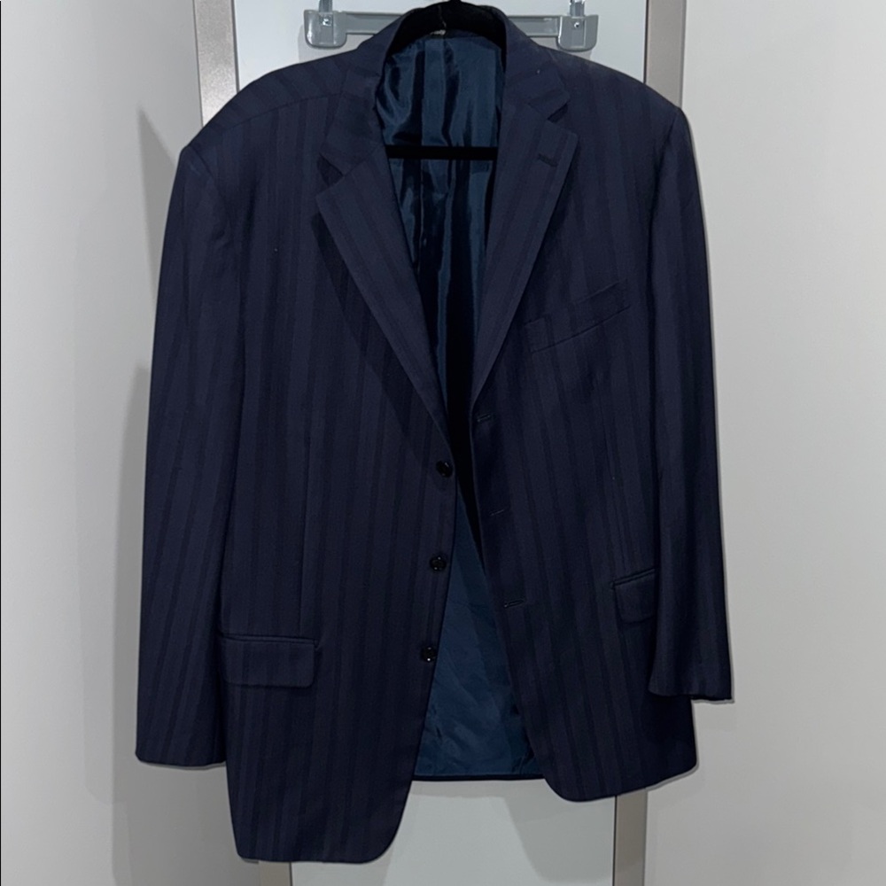 Pal Zileri Blue Suit Jacket with Structured Shoulders